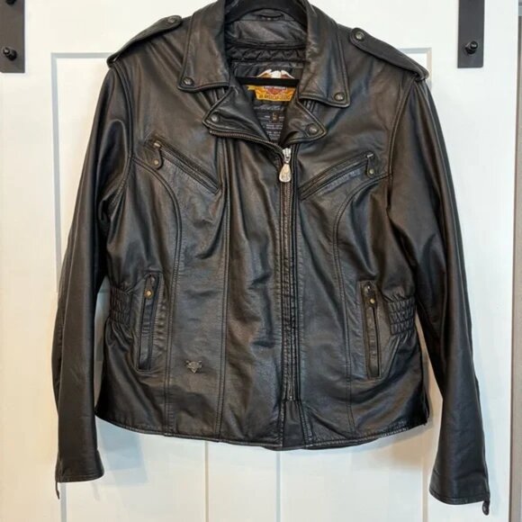 Harley-Davidson Classic Black Leather Jacket Removable Quilted Lining - Picture 1 of 13